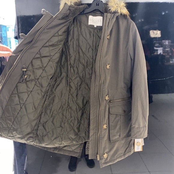 Rachel by Rachel Roy fur trimmed parka green - Picture 2 of 4